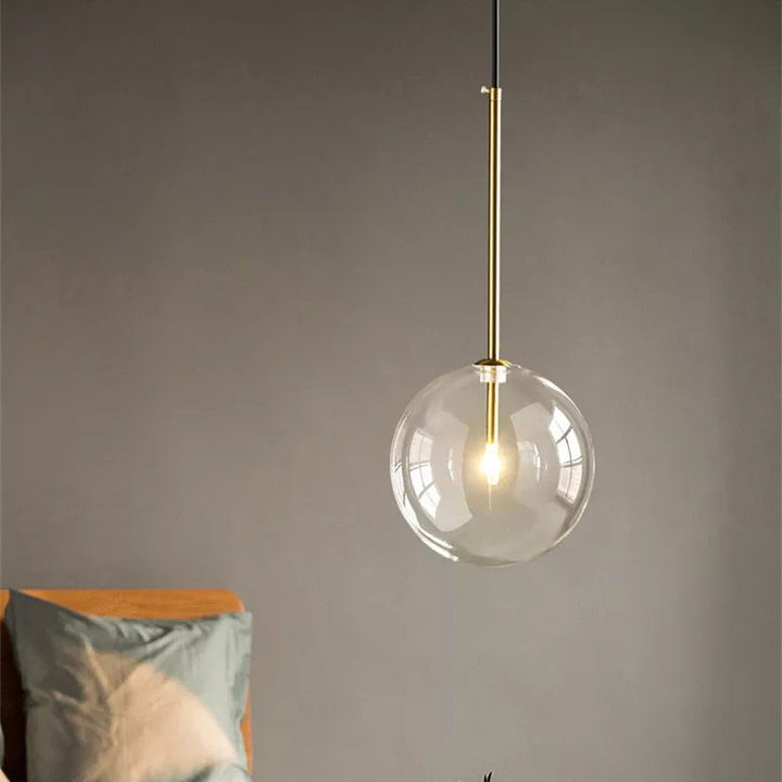 Modern Glass Globe Pendant Lights with Gold Accents