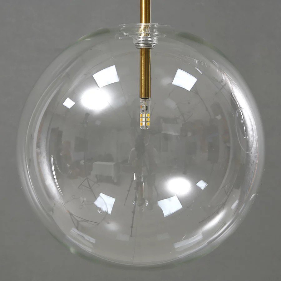 Modern Glass Globe Pendant Lights with Gold Accents