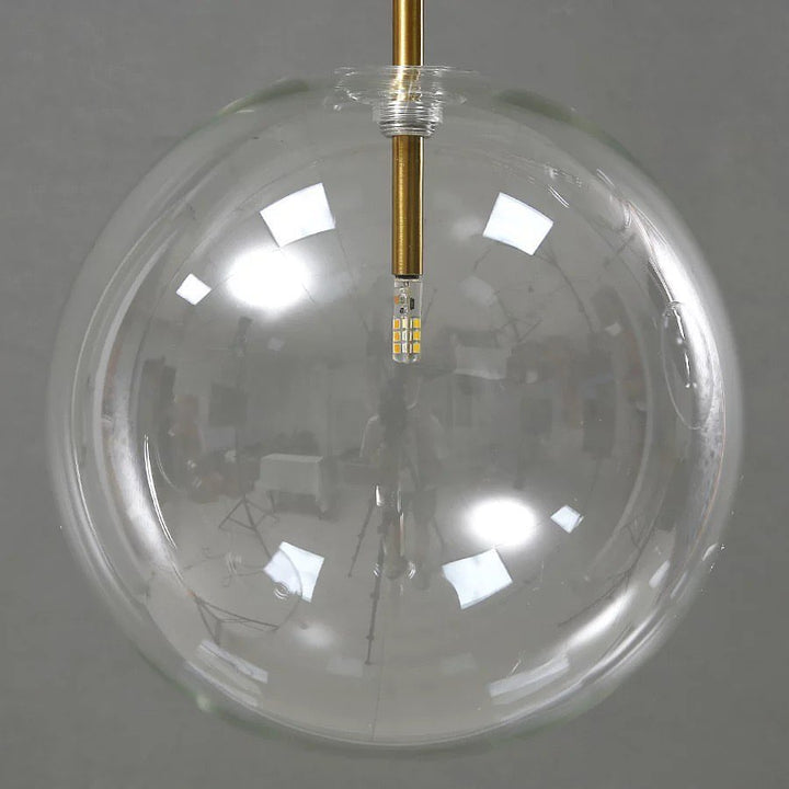 Modern Glass Globe Pendant Lights with Gold Accents