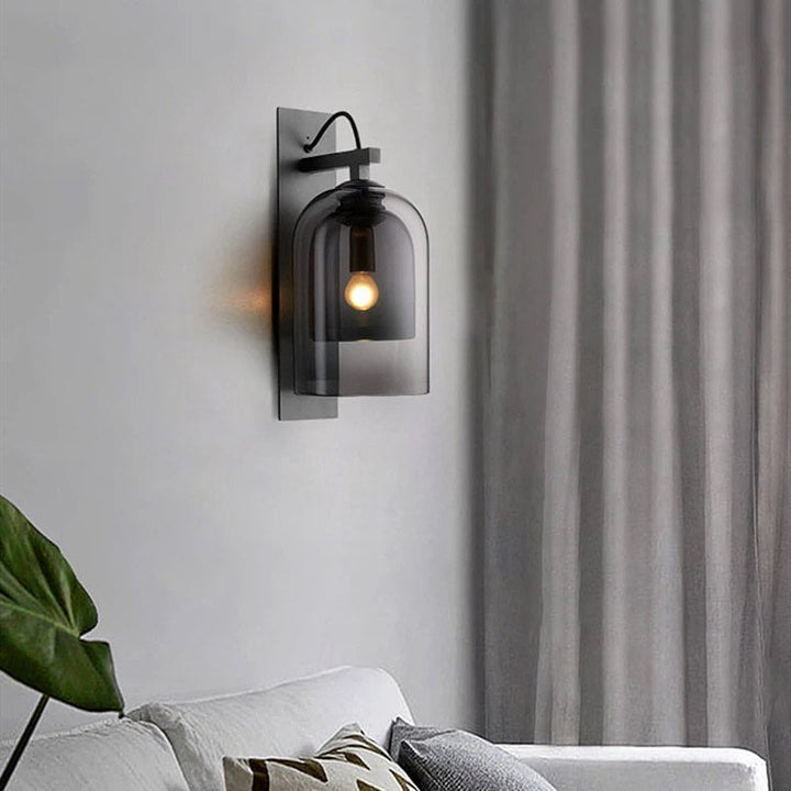 Modern Smoky Glass Wall Sconce