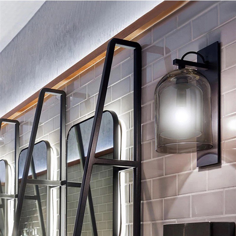 Modern Smoky Glass Wall Sconce