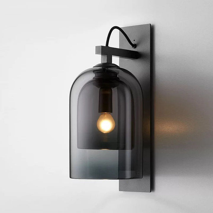 Modern Smoky Glass Wall Sconce