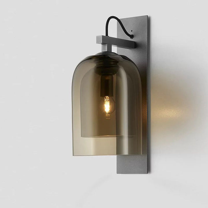 Modern Smoky Glass Wall Sconce