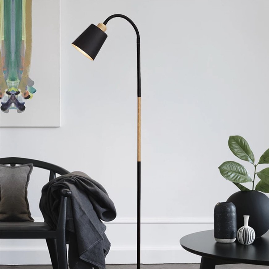 Modern Black and Gold Adjustable Floor Lamp