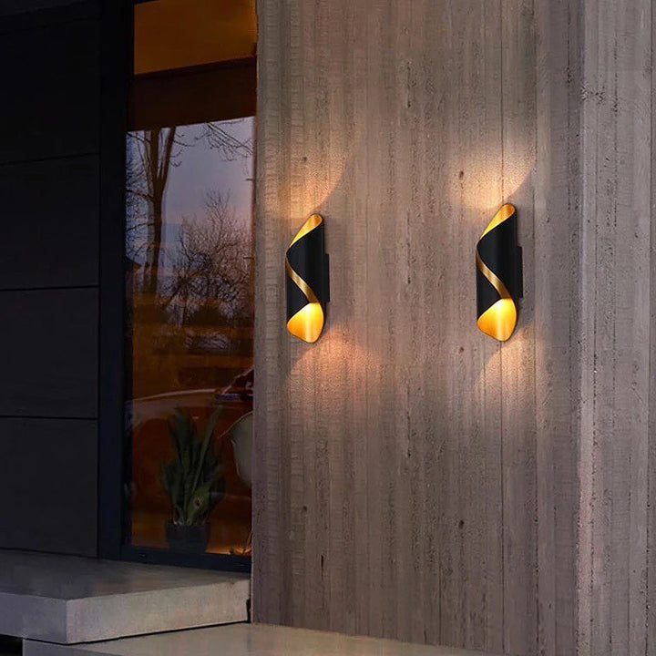 Waterproof LED Outdoor Bollard Light with Black and Gold Finish