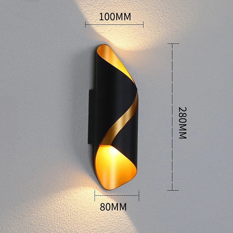 Waterproof LED Outdoor Bollard Light with Black and Gold Finish