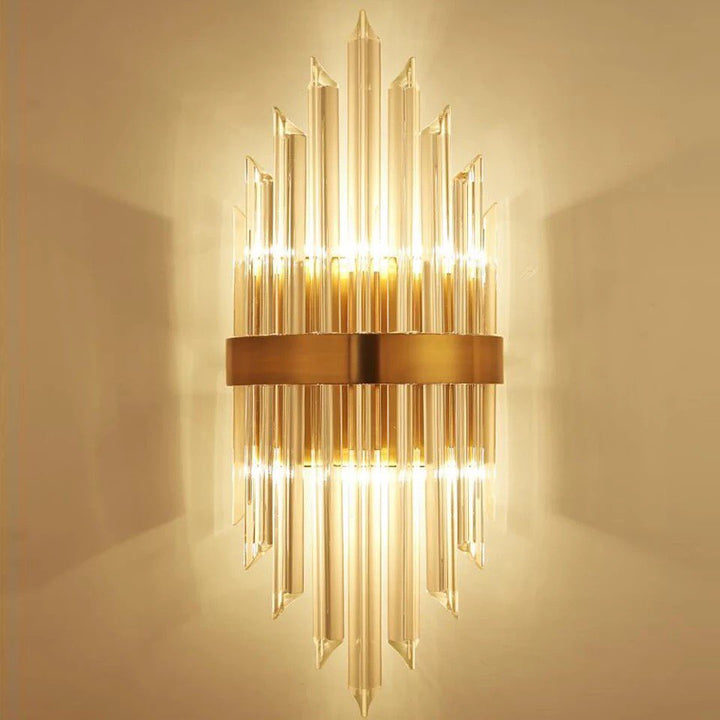 Luxury Crystal Wall Sconce with Gold Finish