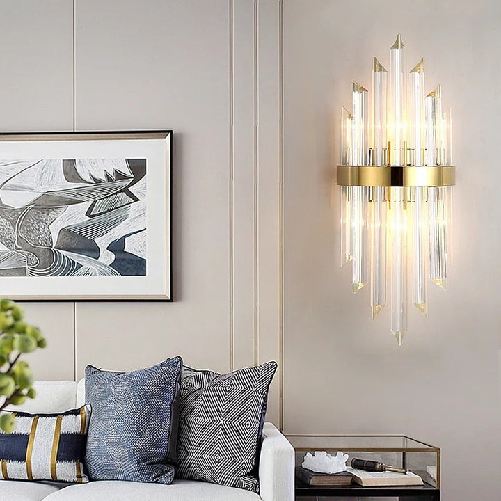 Luxury Crystal Wall Sconce with Gold Finish