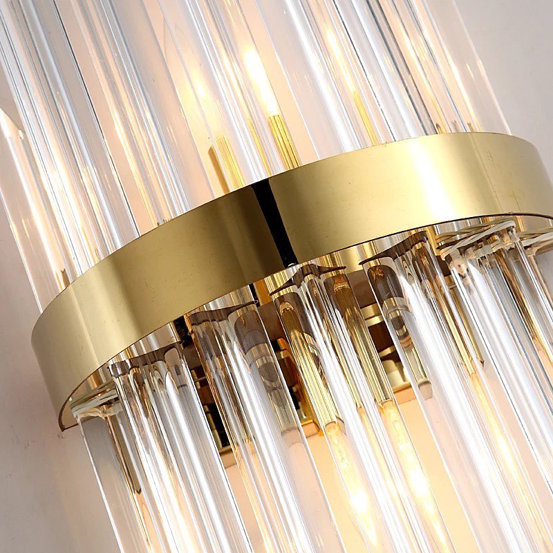 Luxury Crystal Wall Sconce with Gold Finish