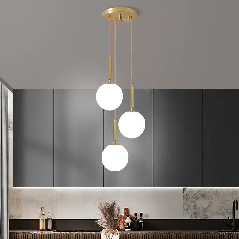 Modern Staircase Pendant Light with Globe Design