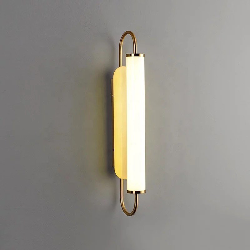 Modern LED Wall Light with Sleek Golden Frame