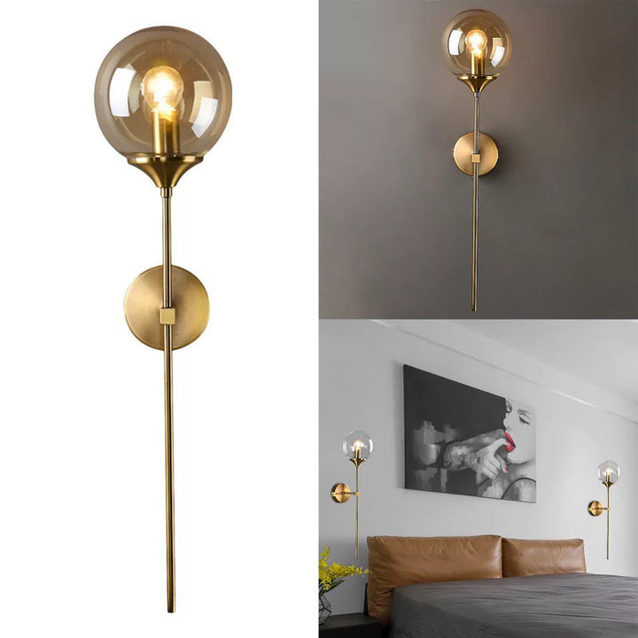 Modern Wall Sconce Set with Glass Globe Shades