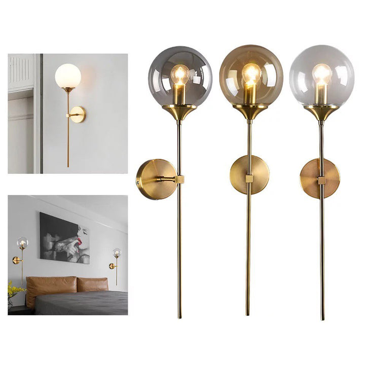 Modern Wall Sconce Set with Glass Globe Shades