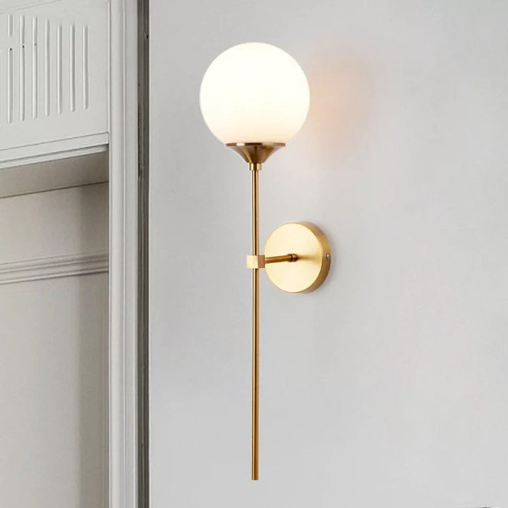 Modern Wall Sconce Set with Glass Globe Shades