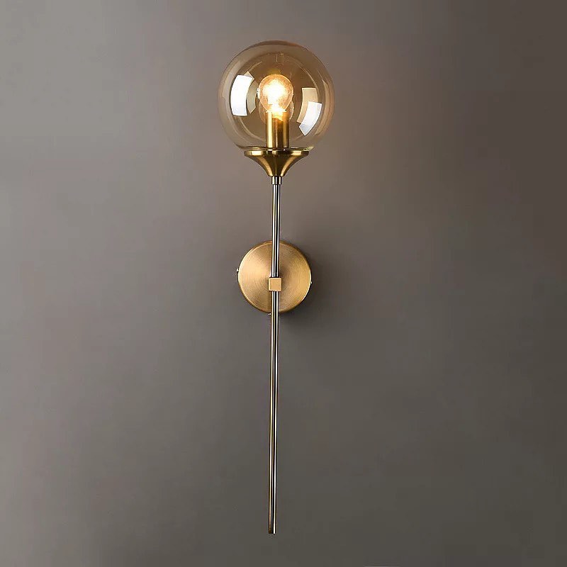 Modern Wall Sconce Set with Glass Globe Shades