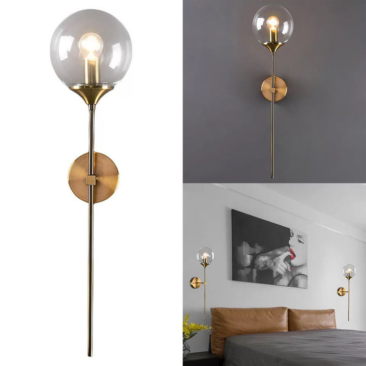 Modern Wall Sconce Set with Glass Globe Shades