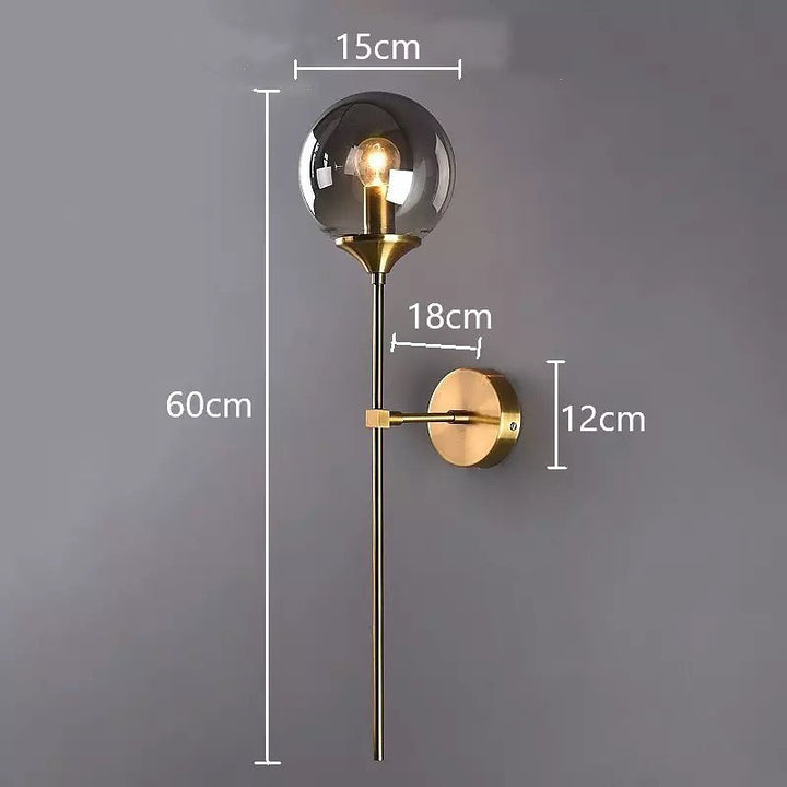 Modern Wall Sconce Set with Glass Globe Shades