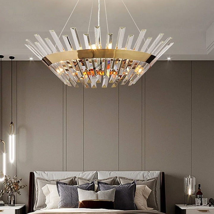 Luxury Crystal Chandelier with Golden Frame