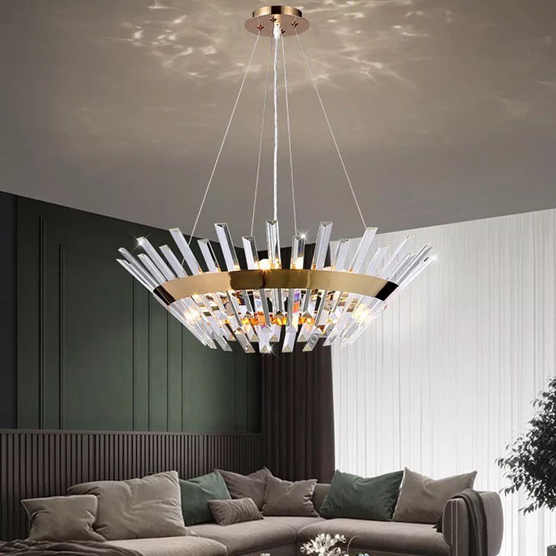 Luxury Crystal Chandelier with Golden Frame