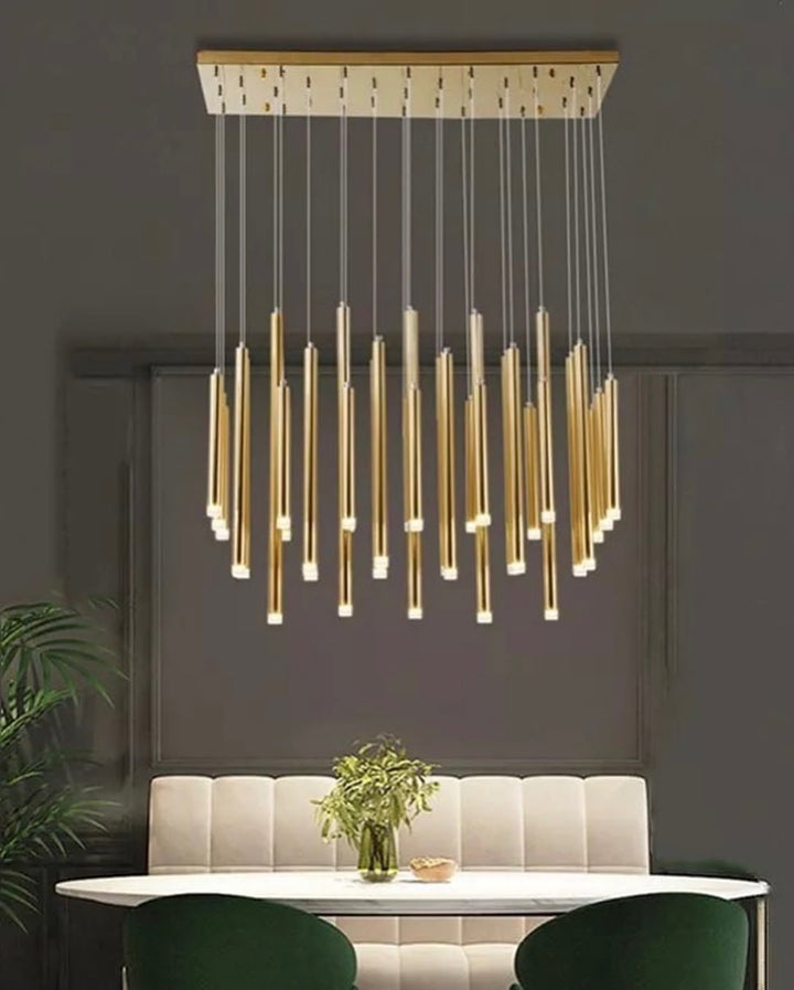 Modern LED Gold Linear Chandelier