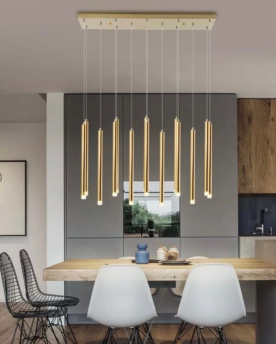 Modern LED Gold Linear Chandelier