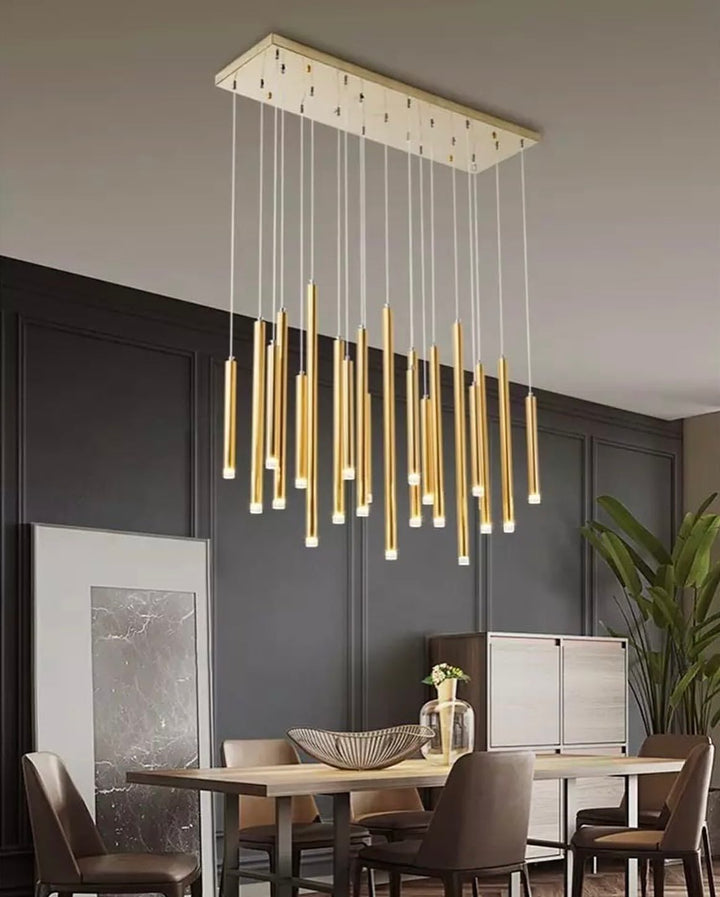 Modern LED Gold Linear Chandelier