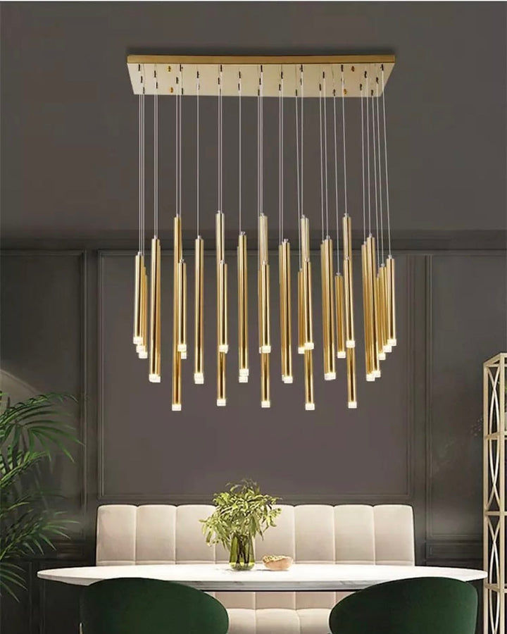 Modern LED Gold Linear Chandelier