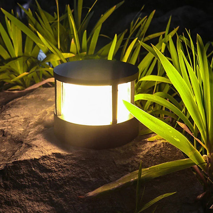 Modern Outdoor LED Bollard Light in Black