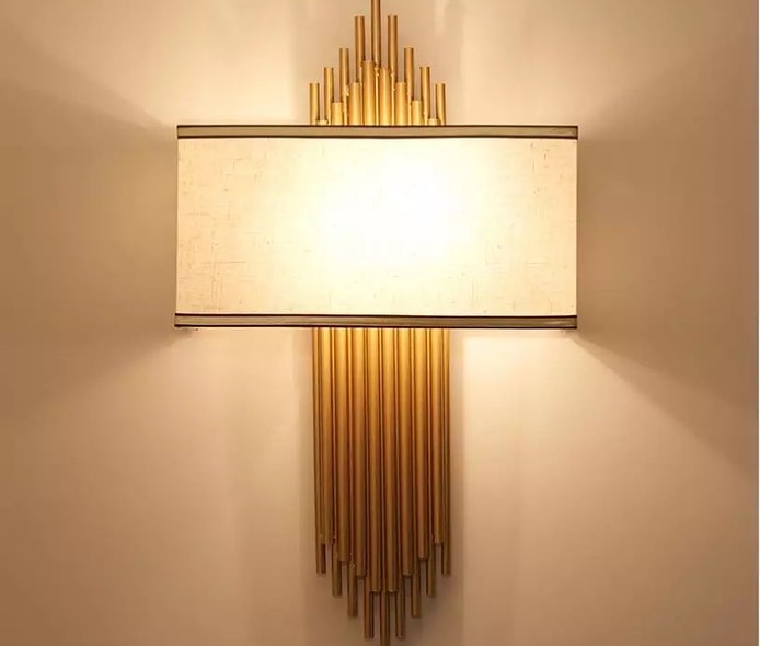 Elegant Wall Sconce with Brass Accents for Bedroom Lighting