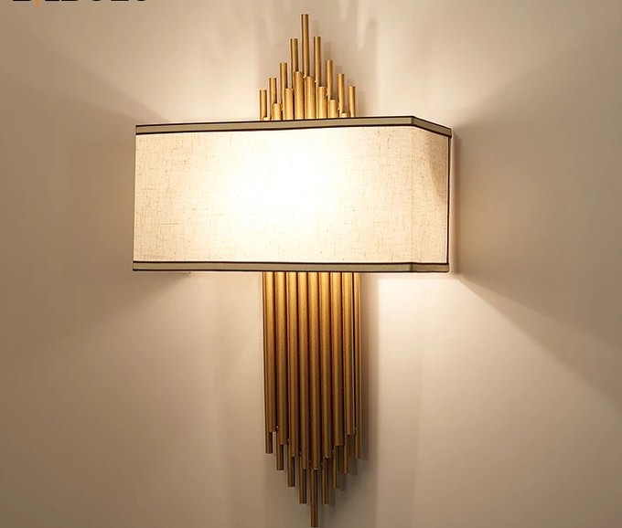 Elegant Wall Sconce with Brass Accents for Bedroom Lighting