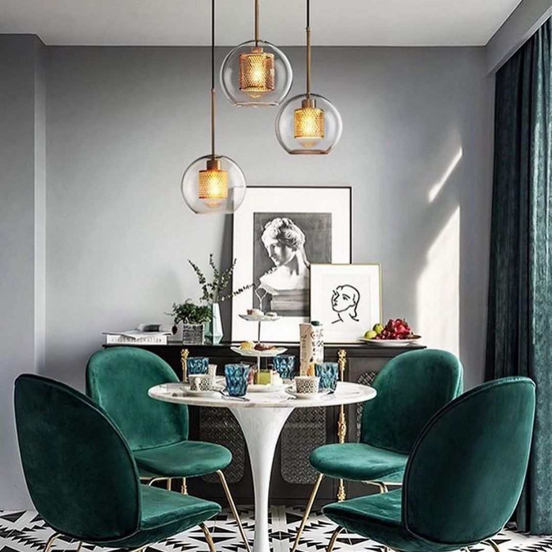 Modern Glass Pendant Light with Mesh Detail for Dining Area or Living ...