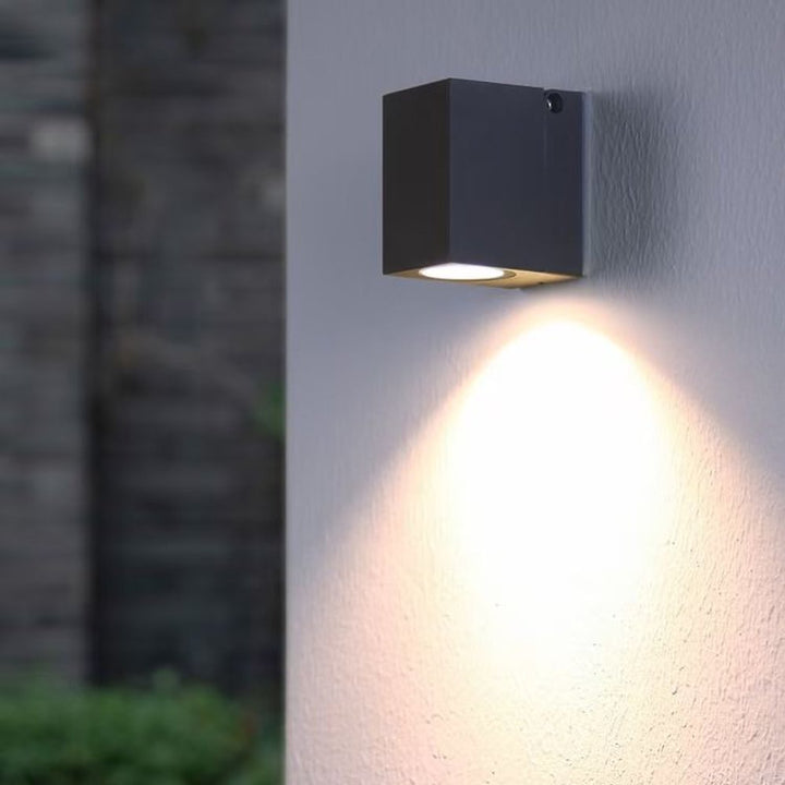 Modern Outdoor Wall Light with Downward Focus for Patio or Garden