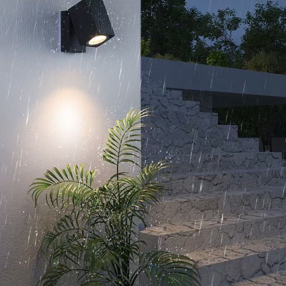 Modern Outdoor Wall Light with Downward Focus for Patio or Garden