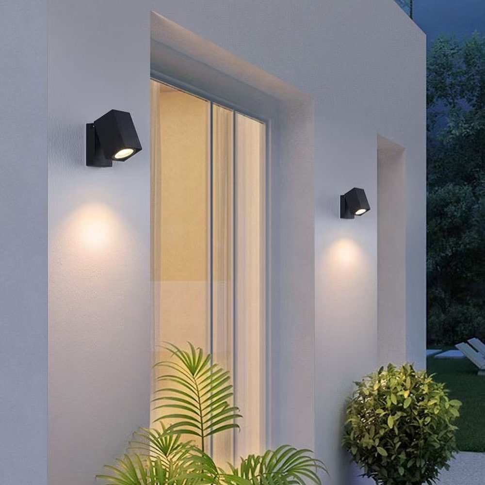 Modern Outdoor Wall Light with Downward Focus for Patio or Garden
