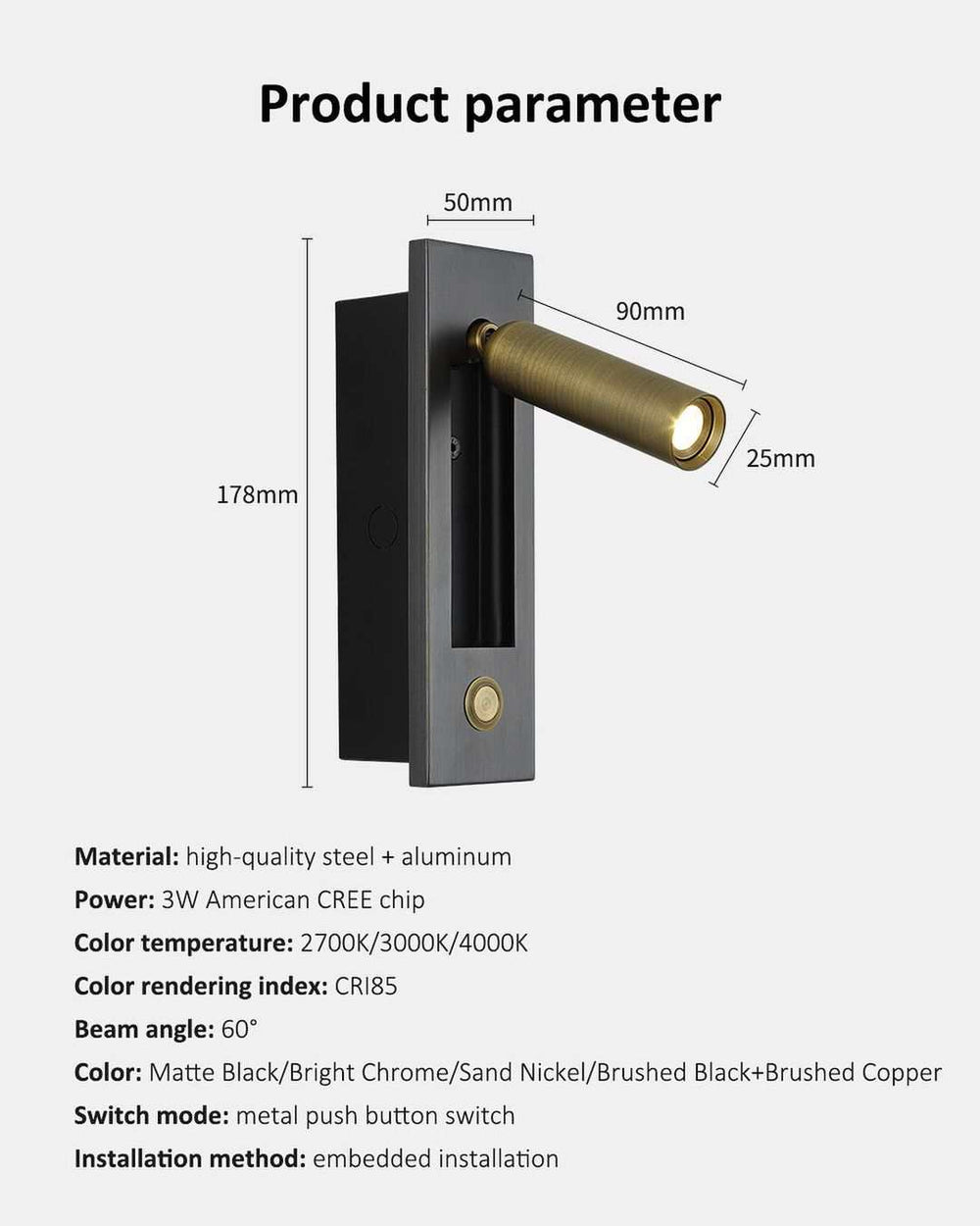 Modern Adjustable Wall LightModern Adjustable Wall Light with Brass FinishEnhance your bedroom or hallway with this modern wall light. Featuring a sleek brass-finished adjustable spotlight, it provides focused illumination for reading or aWall LightsWadi Home