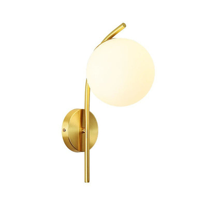 Modern Brass Wall Sconce with Globe Light