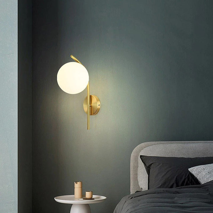 Modern Brass Wall Sconce with Globe Light