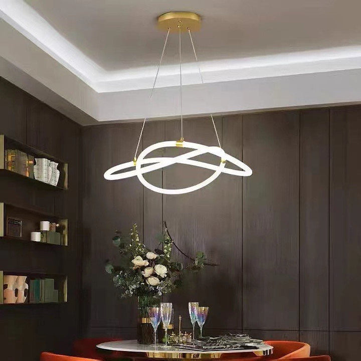 Modern LED Pendant Light with Intertwined Rings