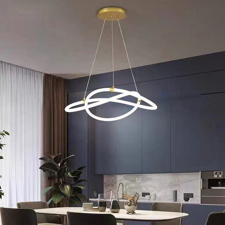 Modern LED Pendant Light with Intertwined Rings