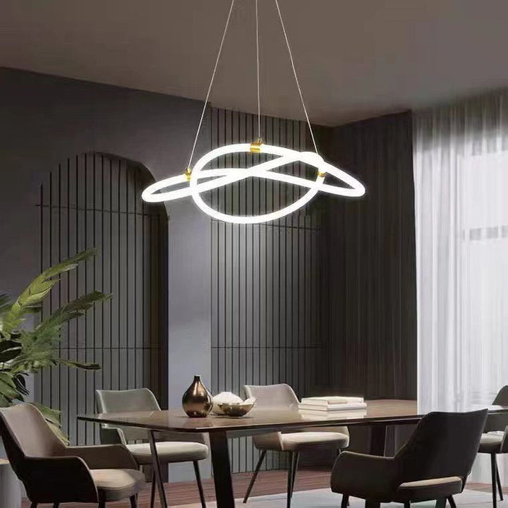 Modern LED Pendant Light with Intertwined Rings