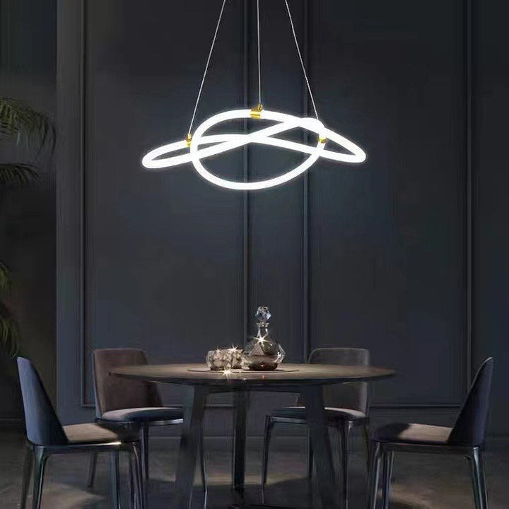 Modern LED Pendant Light with Intertwined Rings