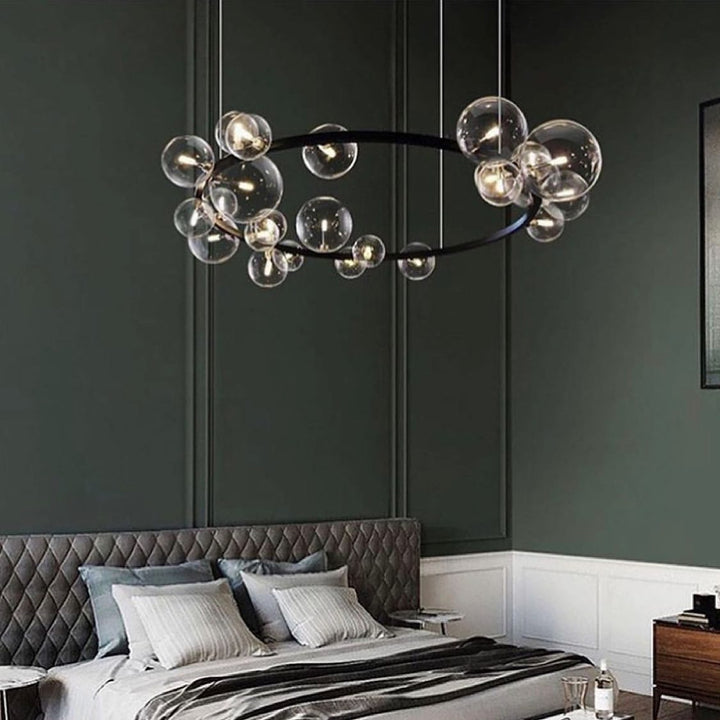 Modern Bubble Chandelier - Glass Globe Design for Dining Room