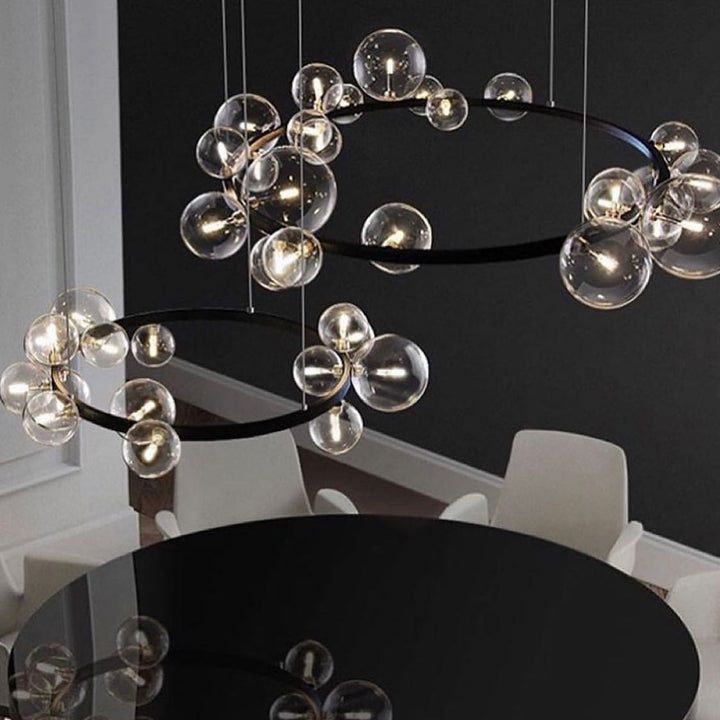 Modern Bubble Chandelier - Glass Globe Design for Dining Room