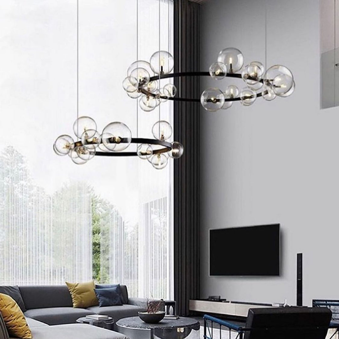 Modern Bubble Chandelier - Glass Globe Design for Dining Room