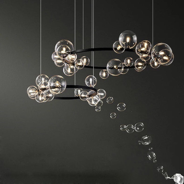 Modern Bubble Chandelier - Glass Globe Design for Dining Room