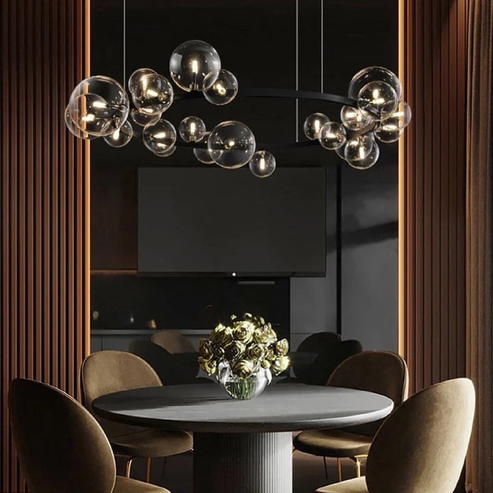 Modern Bubble Chandelier - Glass Globe Design for Dining Room