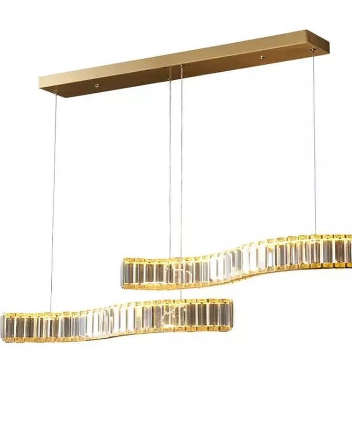 Modern Crystal Linear Chandelier - Elegant Dining Room Lighting