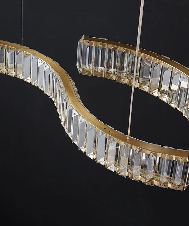 Modern Crystal Linear Chandelier - Elegant Dining Room Lighting