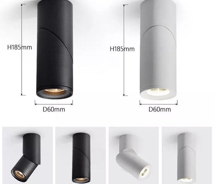 Modern Adjustable Ceiling Spotlight - Black and White Finish