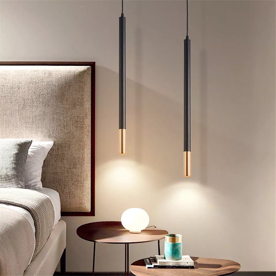 Modern Linear Pendant Lighting - Slim Brass Design for Kitchen